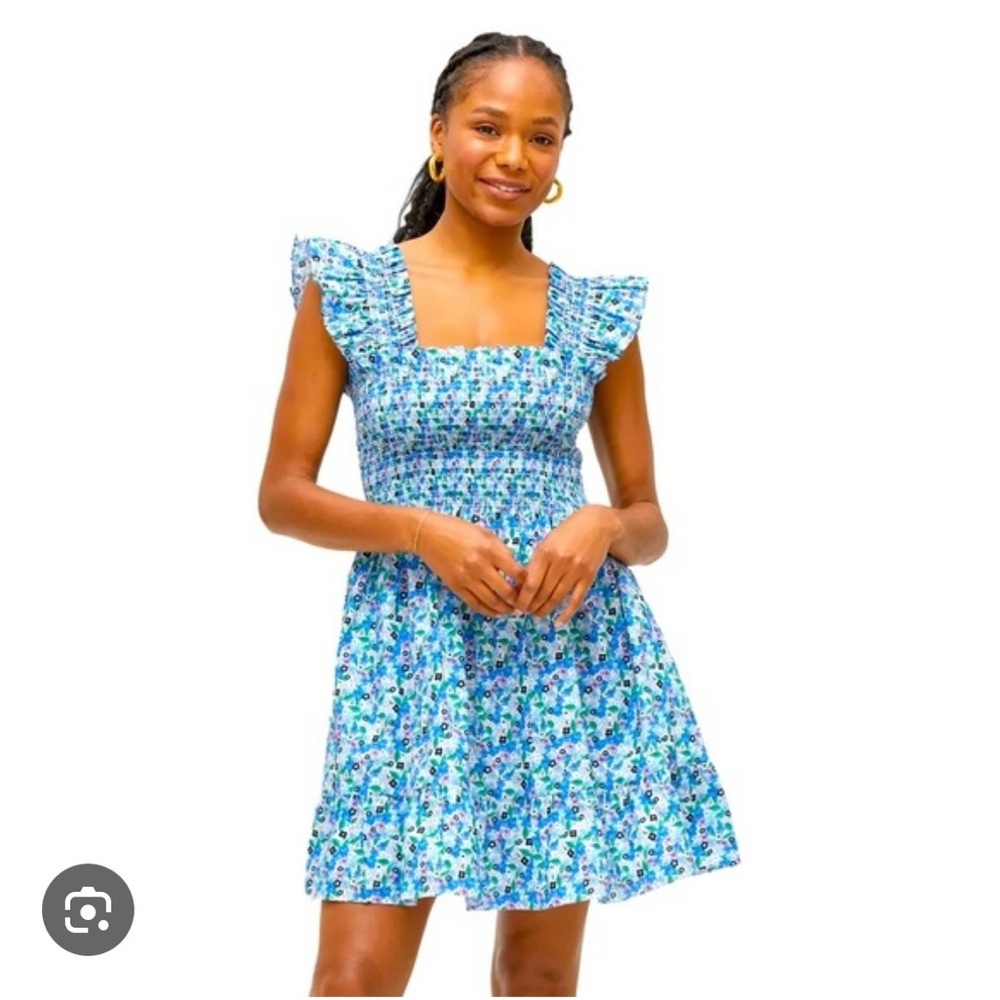 Hill House Blue and White Ruffled Sundress